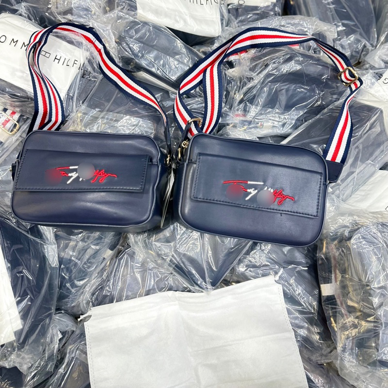 Túi Tommy đeo chéo da thật