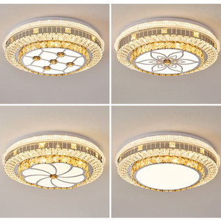 Đèn ốp trần pha lê HUATE D500mm trang trí nội thất hiện đại, sang trọng - 3 chế độ ánh sáng.