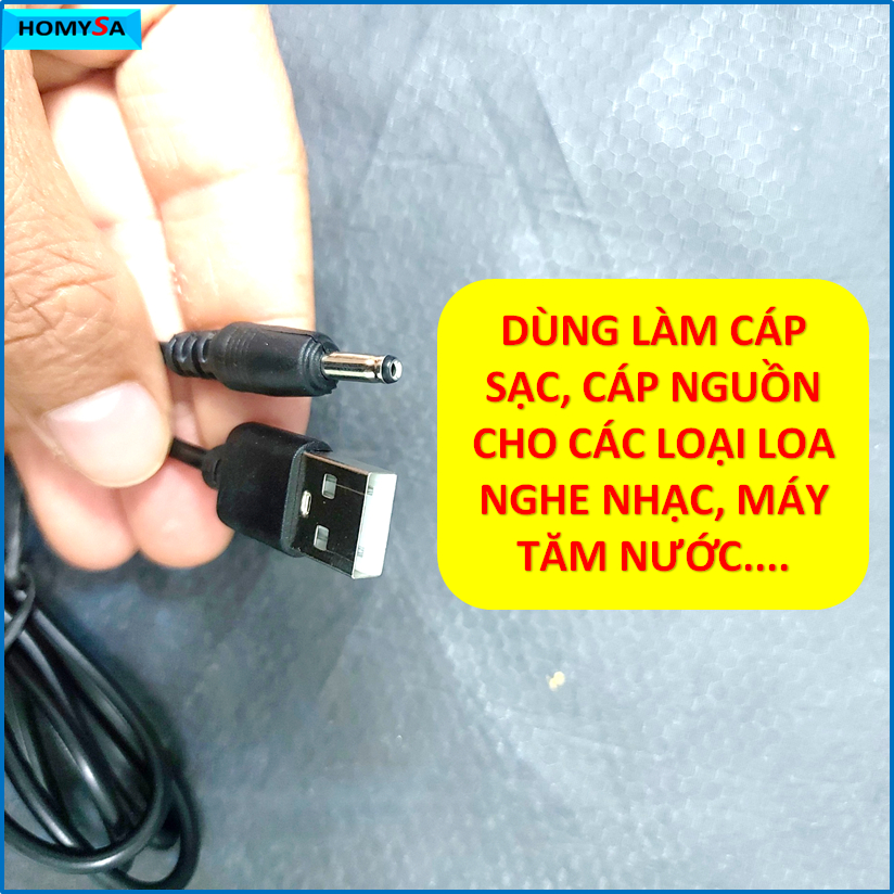 Cáp sạc đầu tròn 1.5mm thông dụng - Sử dụng cho loa niệm phật mini , đèn pin, máy tăm nước ... Dài 1m