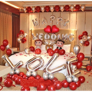 Set bóng trang trí phòng cưới, happy wedding mẫu mới nhất