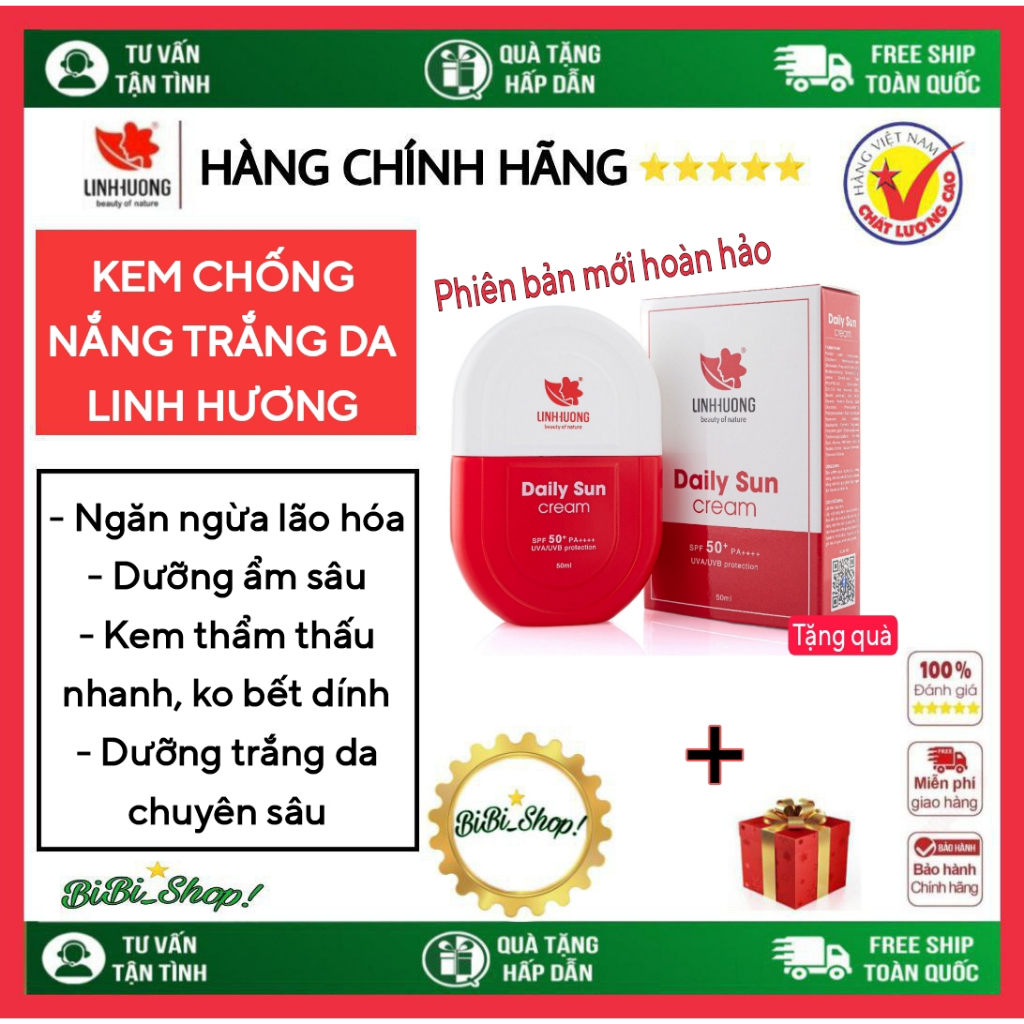 Kem chống nắng Linh Hương, phiên bản mới hoàn hảo, Chống tia UVA, che khuyết điểm, Hàng chính hãng 100%