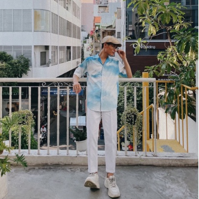 Sơ mi loang OAO 2 màu xanh/vàng