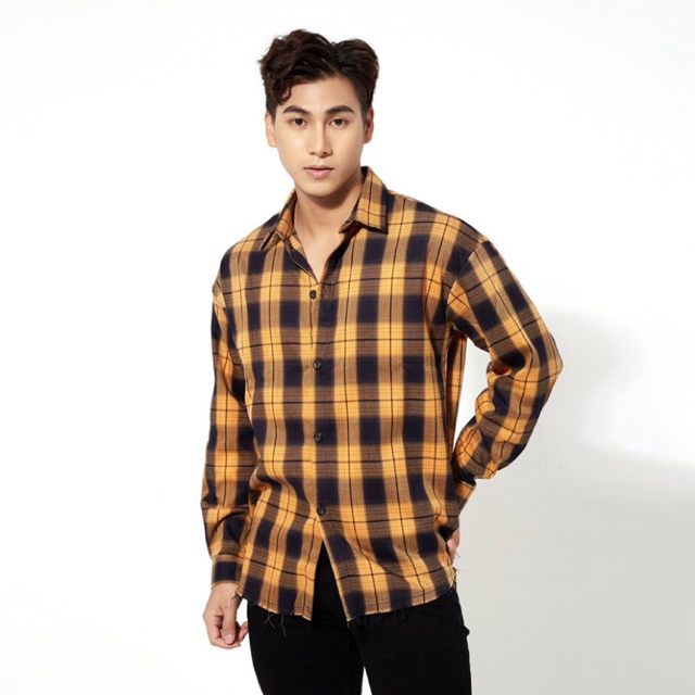 Sơ mi caro basic đỏ/vàng/trắng