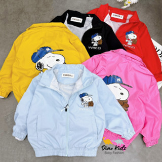 Áo khoác cho bé, áo khoác gió 2 lớp chính phẩm họa tiết chú chó SNOOPY cho bé trai và bé gái