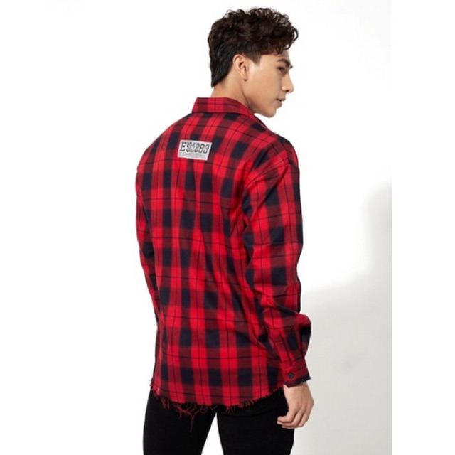 Sơ mi caro basic đỏ/vàng/trắng