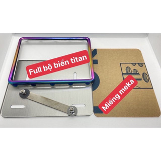 Bộ biển Số Xe Máy Kèm Meka Chống Nước Titan/Vàng/Inox/Carbon/Viền Khò 4 Góc