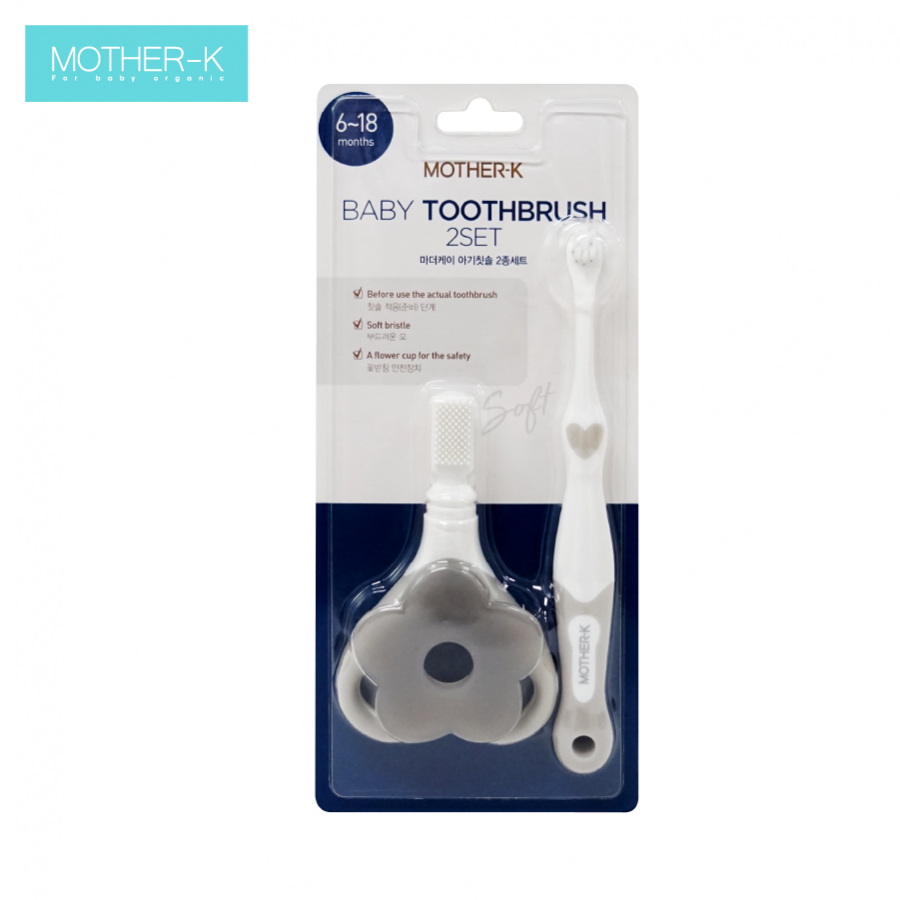 Bộ bàn chải chăm sóc răng miệng cho bé 6-12 tháng Mother-K Hàn Quốc