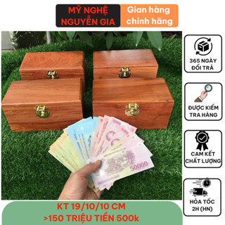 Hộp gỗ đựng tiền tiết kiệm mini có khóa