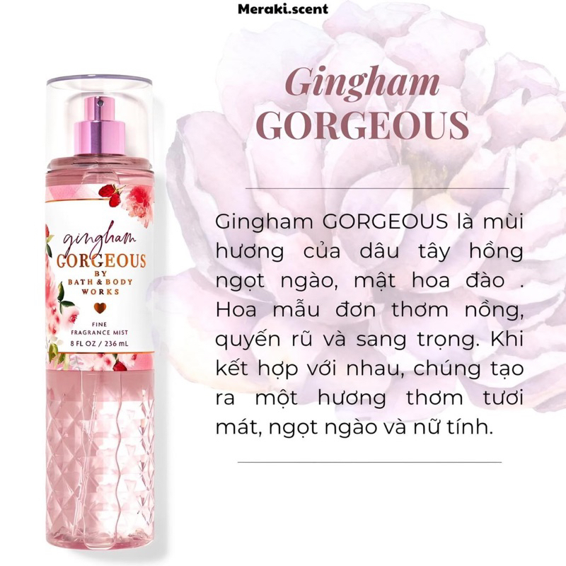 XỊT THƠM BODY MIST GINGHAM  VIBRANT /VỎ CHAI MỚi