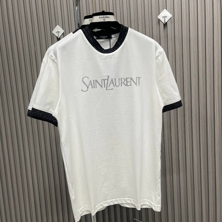 Áo Phông Nam SAINT In Chữ Kim Tuyến - Áo Thun Nam Nữ Cổ Bo Kim Tuyến Cao Cấp