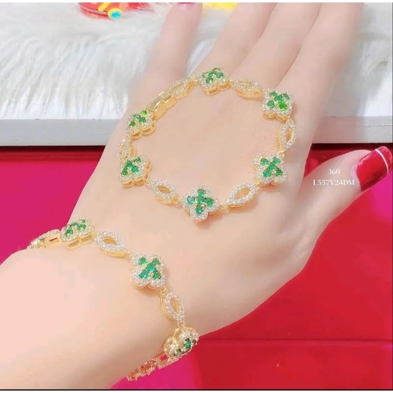 lắc tay đá xanh lá cực xinh,chqat liệu xuping