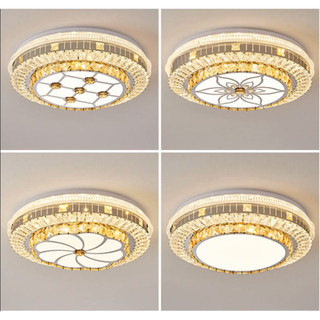 Đèn ốp trần MONSKY TAKO D500 phong cách hiện đại với 3 chế độ ánh sáng viền pha lê + ABS tán quang