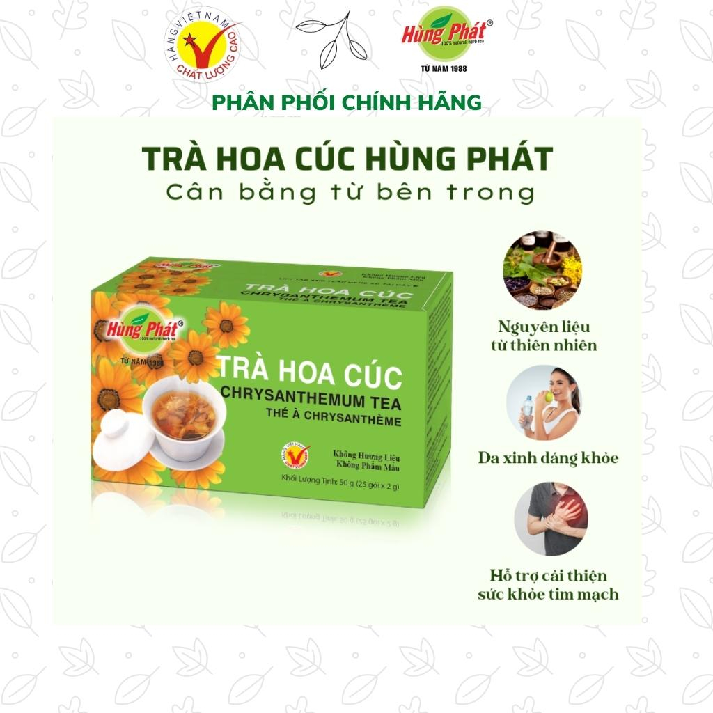Trà Hoa Cúc, Trà TimSen  Thanh Nhiệt ,Mát Gan, Tốt Cho Mắt, Hộp 25 gói x 2g