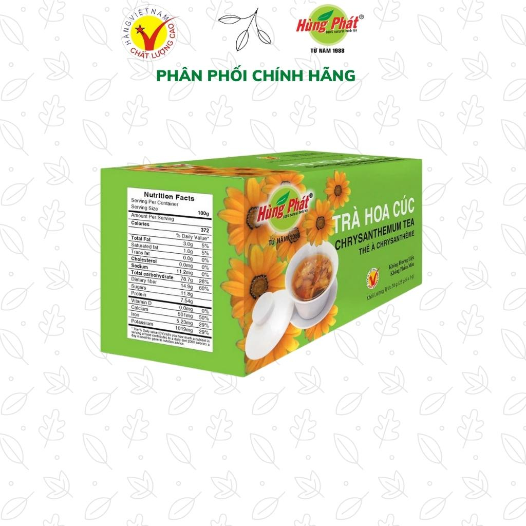 Trà Hoa Cúc, Trà TimSen  Thanh Nhiệt ,Mát Gan, Tốt Cho Mắt, Hộp 25 gói x 2g