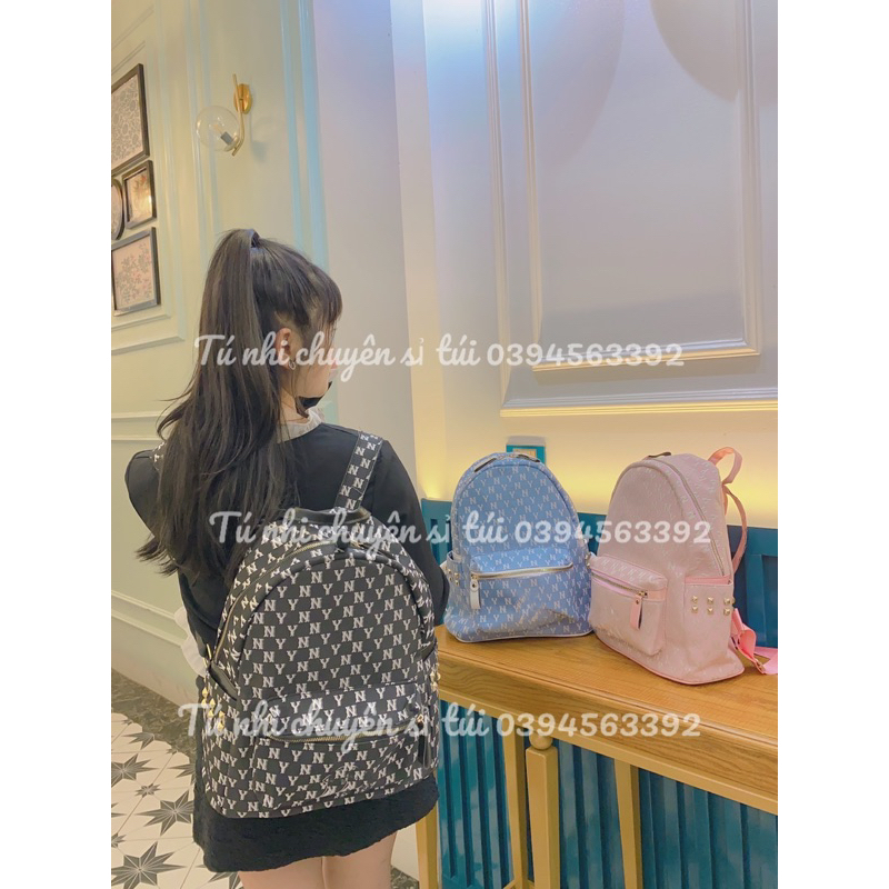 Balo vải chữ thêu N-Y đựng vừa sách vở size 40 siêu xinh
