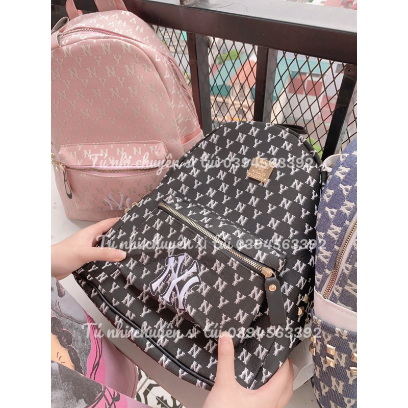 Balo vải chữ thêu N-Y đựng vừa sách vở size 40 siêu xinh