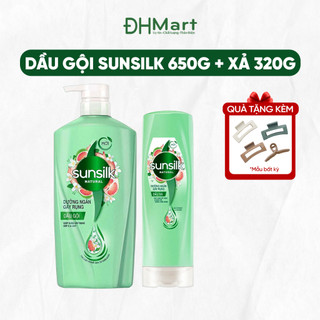 Dầu gội Sunsilk 650g tính chất bưởi hương hoa nhài giảm gãy rụng kèm dầu xả Sunsilk 320g