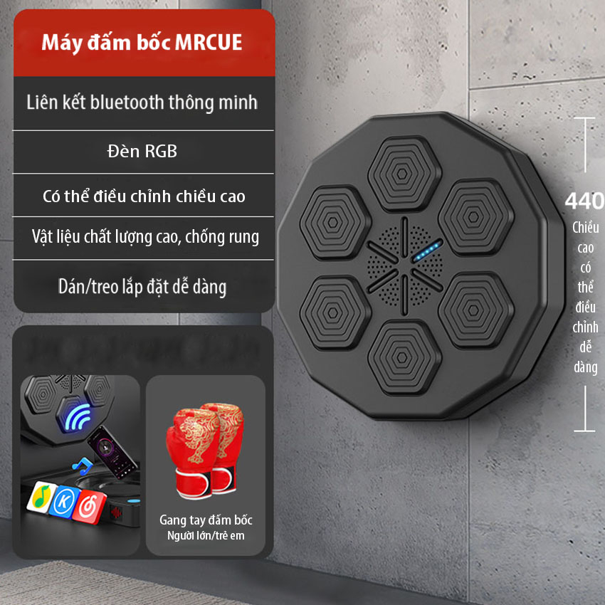 Máy đấm bôc treo tường MRCUE có bluetooth Tập Boxing Theo Nhạc Thông Minh, máy đấm bốc dán tường