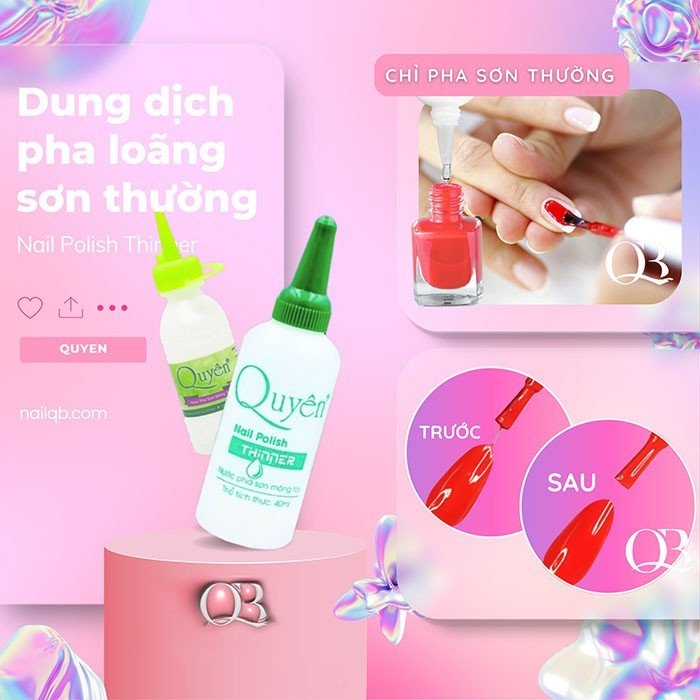 Nước pha sơn cao cấp chính hãng Quyên (nước pha sơn thường, sơn cọ nét bị đặc, vón cục) 40ml