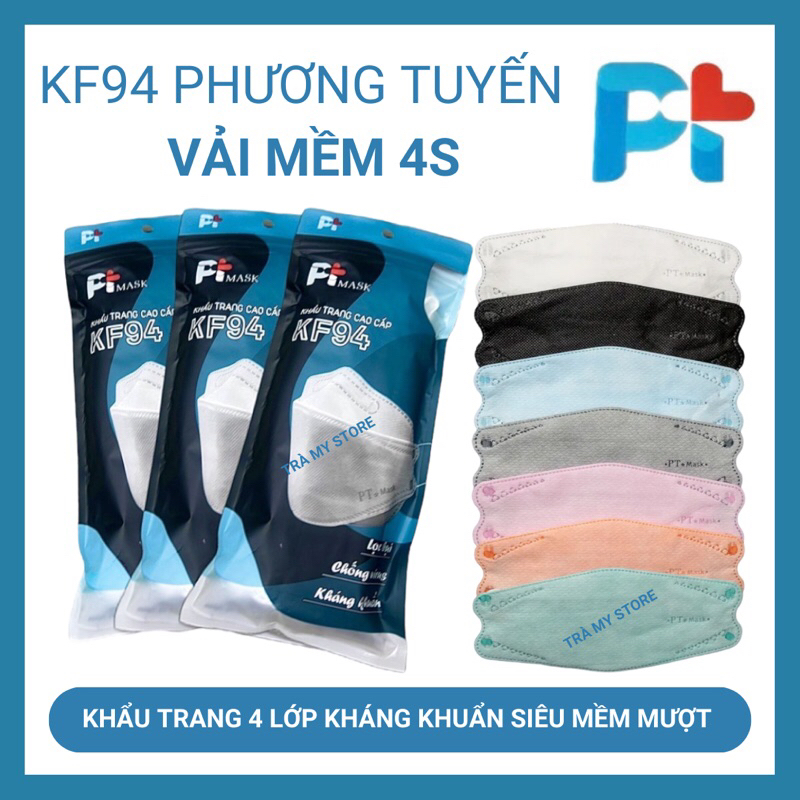 100 chiếc Khẩu Trang KF94 PT Mask Chính Hãng 4 lớp vải 4S mềm mịn