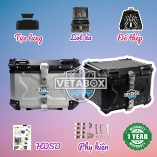 Thùng Nhôm Xe Máy 55L Chính Hãng VetaBox (Chung nhà máy làm thùng Motowolf)