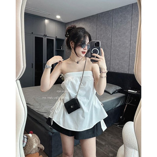 Áo thô rút dây eo dáng xoè baby doll hottrend ms18818