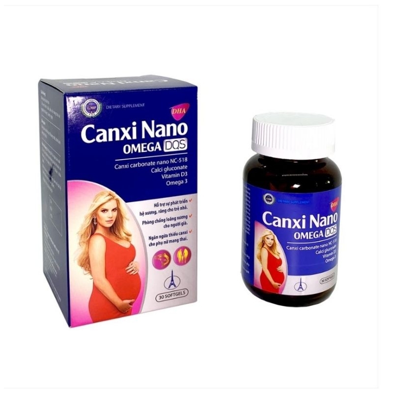 Canxi Nano Omega DQS-Bổ sung canxi, vitamin D3, vi chất cần thiết cho cơ thể, ngăn ngừa thiếu canxi ở phụ nữ mang thai