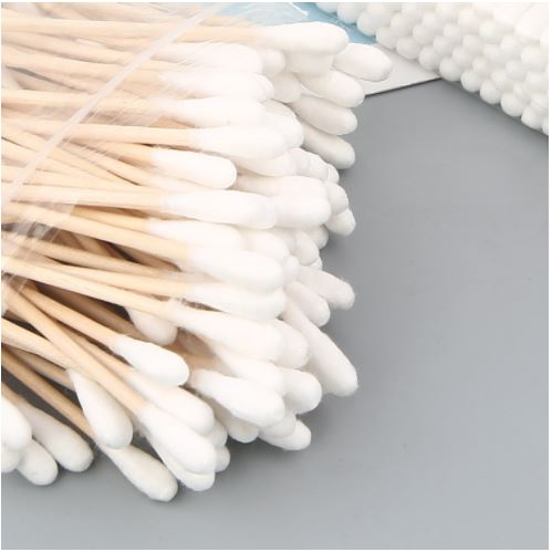 Gói 100 Que Tăm Bông Ngoáy Tai Thân Gỗ