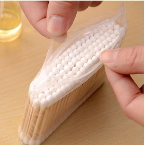 Gói 100 Que Tăm Bông Ngoáy Tai Thân Gỗ