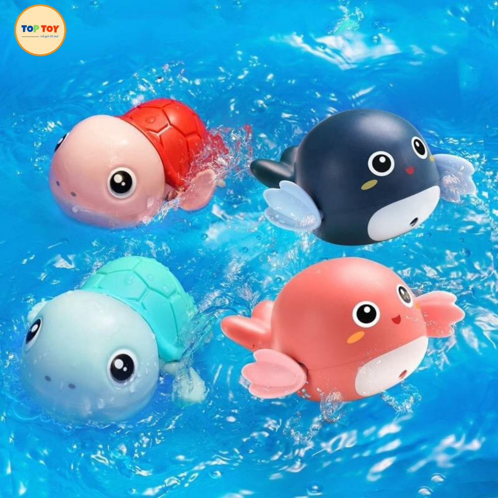 Đồ Chơi Tắm Cho Bé - Cá Heo Toptoy, Vịt, Rùa Con Bơi Lội Ngỗ Nghỉnh Dễ Thương Cho Trai Bé Gái