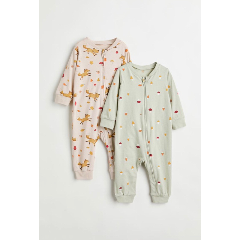 Set 2c body thun dài cho bé H&M sz 0-9M form to