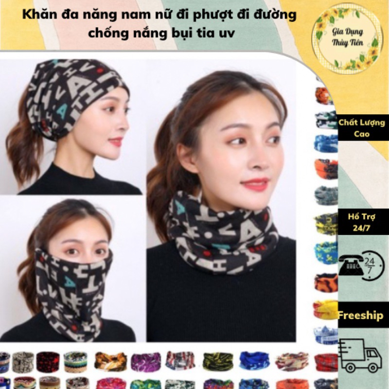 Combo 3 Khăn đa năng nam nữ đi phượt đi đường chống nắng bụi tia uv, khăn ống khẩu trang bịt mặt che mắt cổ trùm đầu tóc