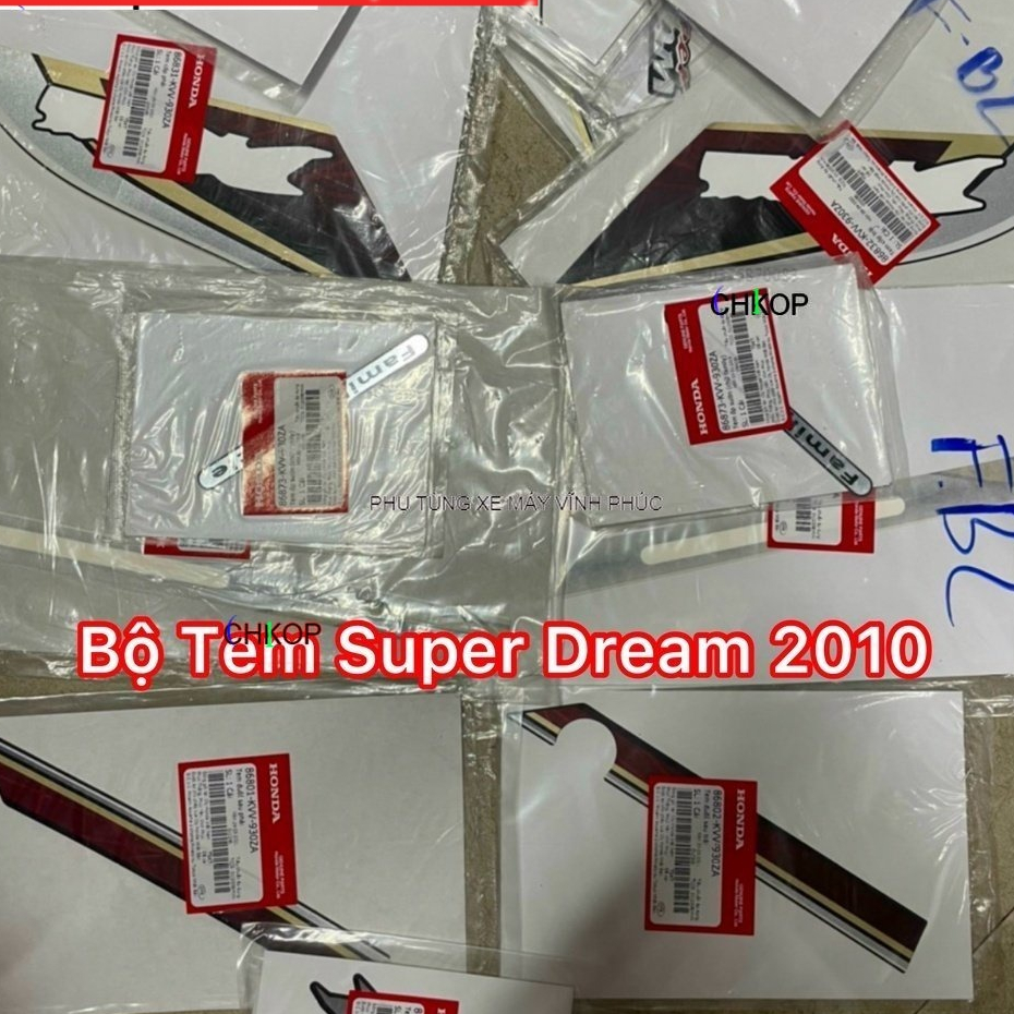 Bộ Tem Super Dream 2010 - 2012 - Chính hãng honda