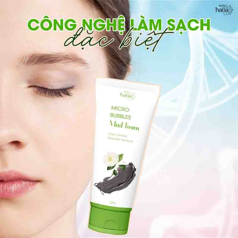 Sữa rửa mặt bùn khoáng RIORI HANA MICRO BUBBLES MUD FOAM 120g