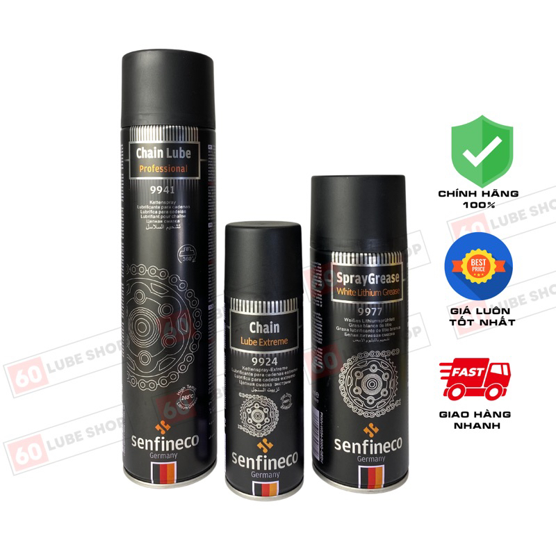 Dưỡng sên Senfineco - bôi trơn sên chống văng Senfineco Chain Lube Extreme 9924 200ml
