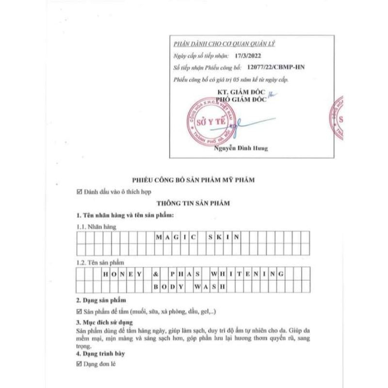 Sữa tắm mật ong lên men hương nước hoa, lưu hương 24h