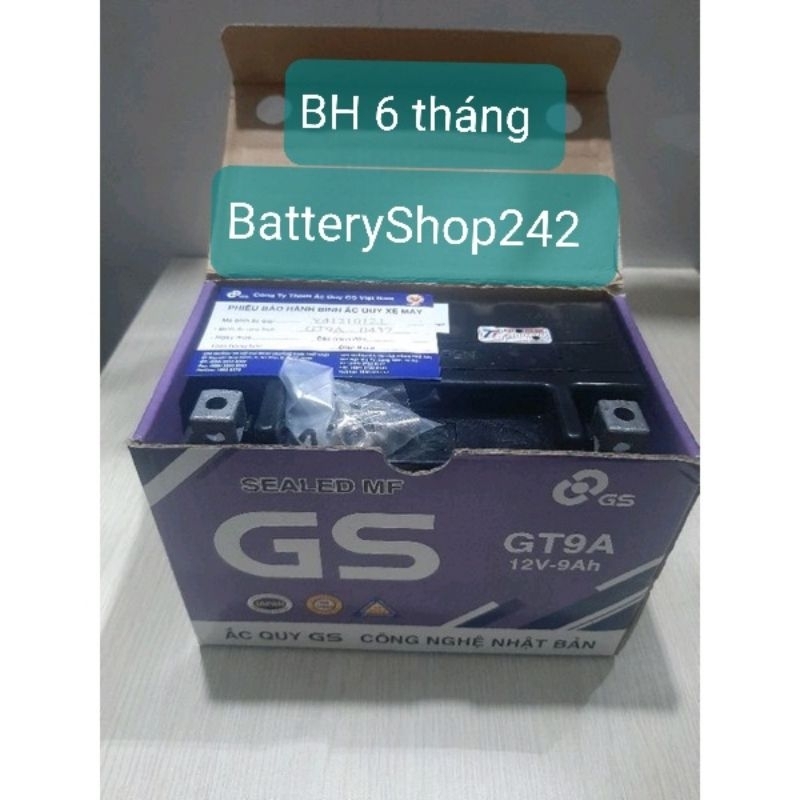 Ắc quy GS GT9A/WP9-BS 12V-9Ah dùng cho Attila, Vespa...