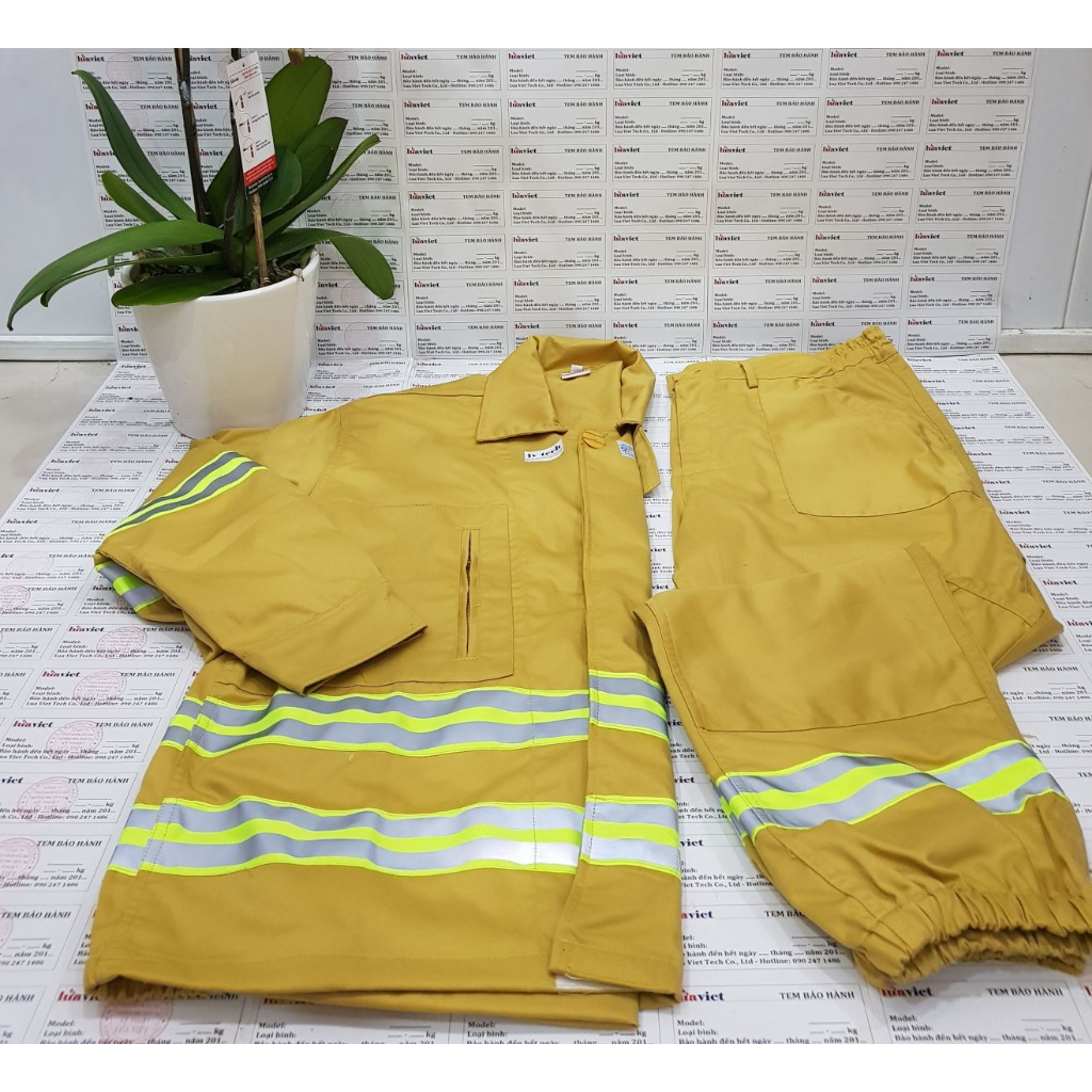 Quần áo PCCC màu vàng gắn phản quang theo thông tư 48
