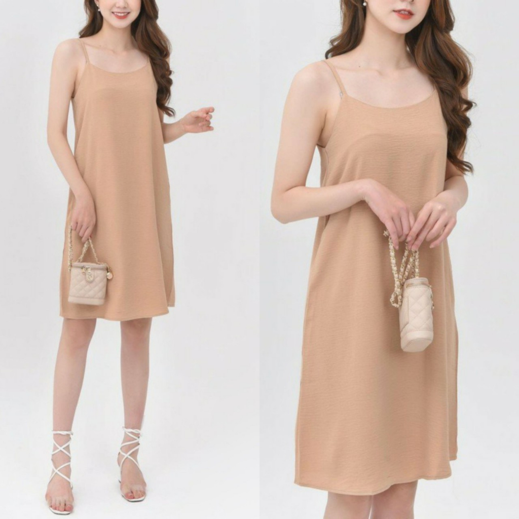 Váy 2 dây dáng dài trơn nhiều màu dễ phối đồ, mặc đi làm đi chơi, quai váy có điều chỉnh dài ngắn