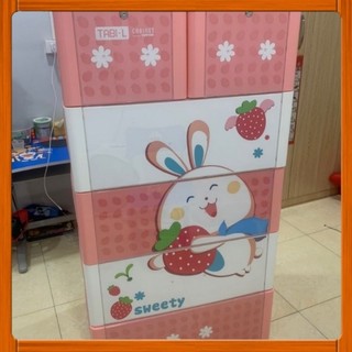 Tủ nhựa 5 tầng 6 ngăn Thỏ Duy Tân 70*48*130cm nguyên thùng chưa lắp