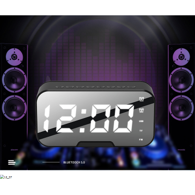 Loa bluetooth, loa kiêm đồng hồ không dây nghe nhạc làm đèn ngủ màn hình soi gương