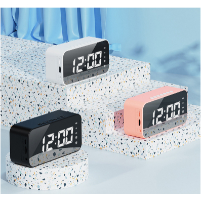 Loa bluetooth, loa kiêm đồng hồ không dây nghe nhạc làm đèn ngủ màn hình soi gương