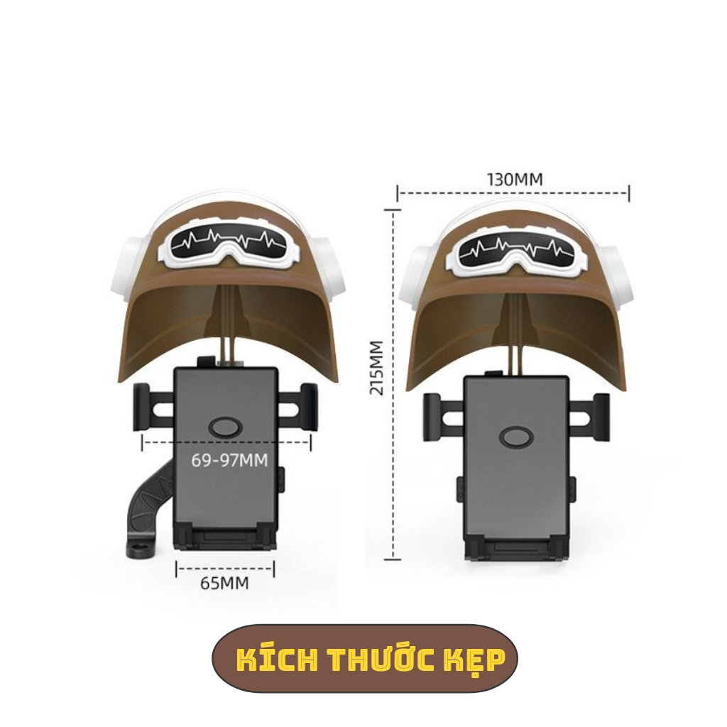 Giá Đỡ Điện Thoại Gắn Chân Gương Chiếu Hậu Xe Máy, Moto, Xe Đạp Kèm Mũ Bảo Hiểm Che NẮNG MƯA, Kẹp Điện ThoạiChắc Chắn