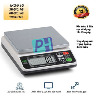 Cân điện tử DS pin sạc cân yến sào Cao cấp công nghệ Nhật Bản 3kg/0.1g, 6kg/0.5g 10kg/1g BH 12T