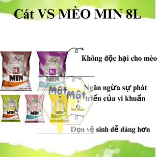 Cát vệ sinh không bụi, vón nhanh và thơm MIN Cat cho mèo 8L