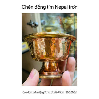 Chén đồng tím nepal trơn