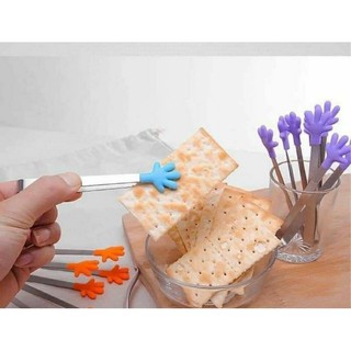 Kẹp gắp thức ăn mini cho bé, đầu bọc silicon tiện dụng dễ gắp