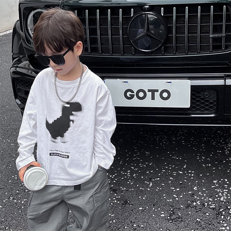 TE370- Áo dài tay Hokiha Kids cho bé hình khủng long phong cách cá tính, năng động chất cotton mềm mại size 8-17kg