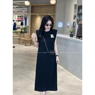Váy midi cổ tròn sát nách kèm túi đeo sang chảnh đầm midi sát nách bánh bèo moonyhanoi tv