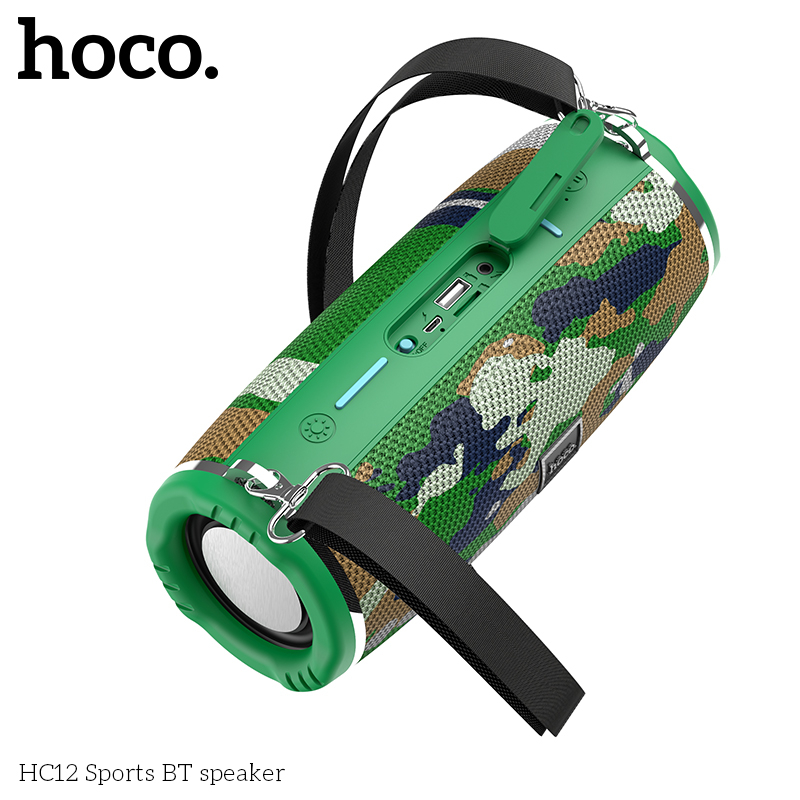 Loa Bluetooth đa năng Hoco HC12 Sports Wireless V5.0, đèn Led đa màu - Hãng phân phối